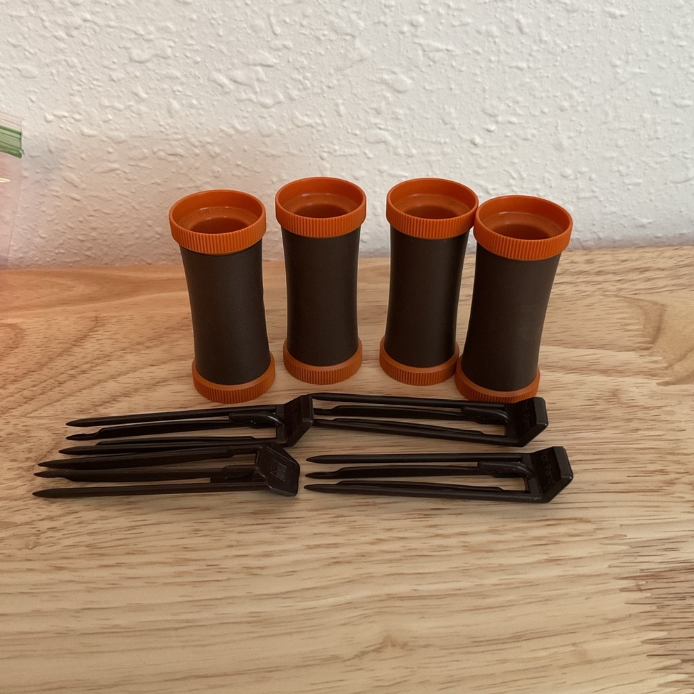 Helene Curtis Unicurl Lot Of 4 Large Replacement Hot Roller And Clips
